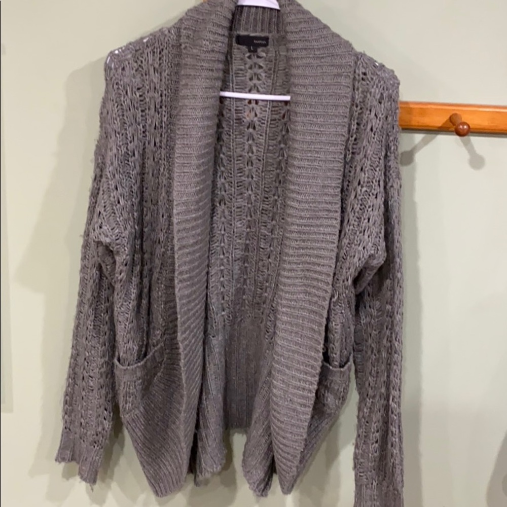 Grey knit cardigan